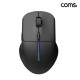 Coms 블루투스 5.1 2.4Ghz 듀얼모드 마우스 Black 충전식 조용한 무소음 클릭 하루종일 가벼운 사용감 Two BT 동작 LED