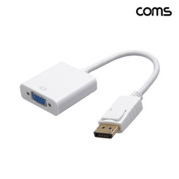 Coms 디스플레이포트 컨버터 DP to VGA 60Hz1080P White
