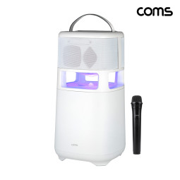 Coms 100W 360도 서라운드 블루투스 스피커 강력한 베이스 충전식 휴대용 무선마이크 포함 TWS 스테레오 노래방 버스킹 캠핑