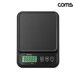 Coms 디지털 주방 저울 전자저울 1g 단위 측정 영점기능 black