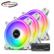 강원전자 넷메이트 Moonlight ARGB PWM 120mm 쿨링팬(화이트/3PACK + 팬허브) [EZDIY-FAB] NM-DPI0766