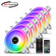 강원전자 넷메이트 Moonlight ARGB 120mm 쿨링팬(화이트/6PACK + 팬허브 + 리모컨) [EZDIY-FAB] NM-DPI1174