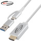 강원전자 넷메이트 USB3.0 NVR/DVR 스마트폰 출력케이블 2m (화이트) NM-VR20W