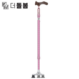 강원전자 더돌봄 프리미엄 6발 자립형 양손 지팡이(핑크) DB-CRTPC02