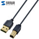 강원전자 산와서플라이 USB2.0 AM-BM 초슬림 케이블 2m (블랙) KU20-SL20BKK