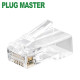 강원전자 플러그마스터 UTP CAT.6 RJ-45 8P8C EZ 플러그(클리어) - Three Prongs 핀 P8-007-48(100개)