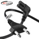 강원전자 넷메이트 2구 8자 AC 파워코드 전원케이블 0.6m, 꺾임형 블랙 NMP-KPC806BA