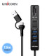 유니콘 USB3.2 Gen1 7In1 USB멀티허브 무전원 1.5m케이블 A+C타입 컨넥터지원 RHC-700C