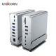 유니콘 C타입 16in1 멀티허브 도킹스테이션 10G 100W 썬더볼트 지원 모니터확장 미러링 TCH-1600M