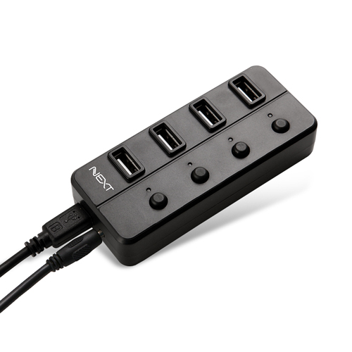 NEXT-704UHP USB2.0 4포트 유전원허브(포트별 전원스위치제공)
