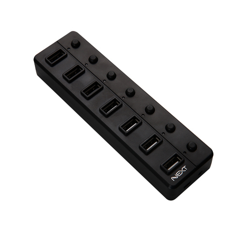 NEXT-707UHP USB2.0 7포트 유전원허브(포트별 전원스위치제공)