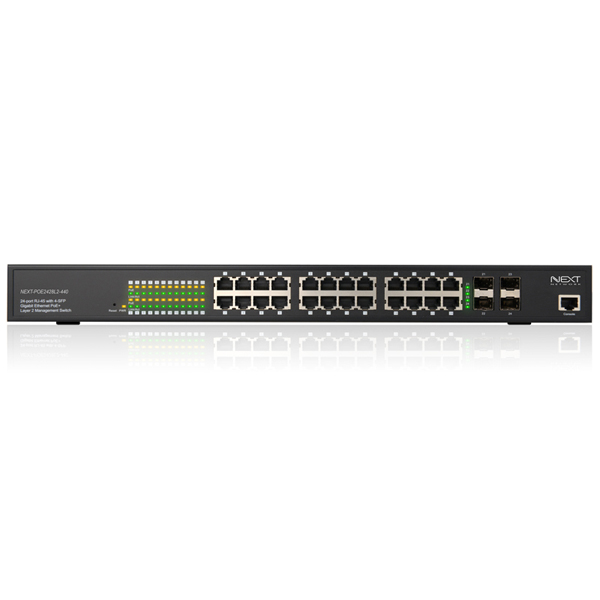 NEXT POE2428L2-440 24포트 매니지먼트 POE스위치(440W) With SFP