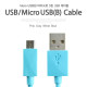Coms USB/Micro USB(B) 케이블(color) 1.5M, Sky Blue