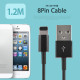 Coms iOS 스마트폰5 케이블(고급형) Black, 1.2m