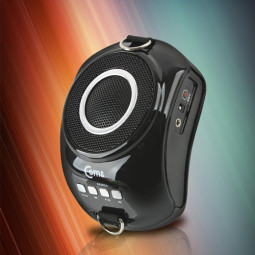 Coms 휴대용 마이크 앰프,강의실/매장/가이드/행사진행용/USB,MicroSD/FM/블랙