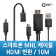 Coms 스마트폰 MHL 케이블, 갤3/4용/10m/Black (통합용)