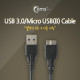 Coms USB 3.0/Micro USB(B) 케이블 1M, Black