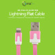 Coms iOS 스마트폰 5 케이블(Flat), Pink/8핀/충전