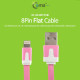 Coms iOS 스마트폰 5 케이블(Flat), Pink/8핀/충전
