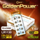 Coms 골든파워(GP)코인전지(LR1130),알카라인1.5v,카드형포장,1박스(250알)