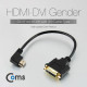 Coms HDMI 젠더(HDMI M/DVI F) HDMI 좌향꺾임(꺽임), 30cm