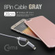 Coms IOS 8핀(8Pin) 케이블(패브릭/ 2 in 1) 20cm, Android/Gray
