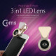 Coms 스마트폰 카메라 확대경/렌즈(3 in 1), LED Light - Macro/Wide