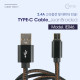 Coms USB 3.1 Type C 케이블(고속충전/2.4A) 1M 패브릭, Black