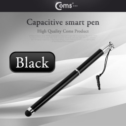Coms 터치펜 정전식(이어마개/고급형) Black