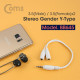 Coms 스테레오 젠더 Y형(3.5 M/Fx2)/2분배 10cm, White/Stereo
