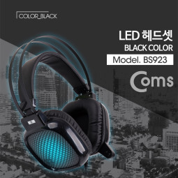 Coms LED 헤드셋 - Black / 스테레오 3.5/ 게임/ 음악감상