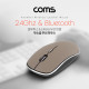 Coms 블루투스 v4.0 + 2.4GHz 무선 마우스 / 무소음 / 가죽 스타일 / 브라운