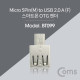 Coms 스마트폰 OTG 젠더 - Micro 5P M/USB 2.0 A F / Mini/Silver Metal