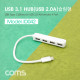 Coms USB 3.1(Type C) 허브 / USB 2.0 / 4 Port