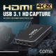 Coms HDMI 캡쳐(USB 3.1) / UHD 4K2K 입력지원 / 1080P@60Hz / MIC IN / LINE IN / LINE OUT