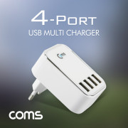 Coms 전원 멀티 충전기-USB 4P(E) 220V 전용/벽면 연결