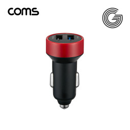Coms G POWER 12V 초고속(QC 3.0) 차량용 2구 Black