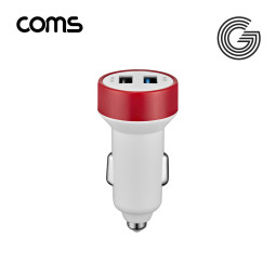 Coms G POWER 12V 5pin 초고속 차량용(QC 3.0+5V 2.4A) 2구/ 화이트