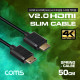 Coms HDMI to mini HDMI 초슬림 스프링 케이블 50cm / V2.0 / 4K2K