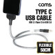 Coms USB 3.1(Type C) 케이블, (플렉시블 Flexible형) 메탈 자바라, C타입 50cm
