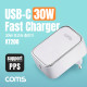 Coms 30W PD 초고속 충전기 1Port (30W / USB PD / USB 3.1 Type C), C타입 1구, PPS 지원