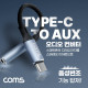 Coms USB 3.1 (Type C) to AUX 3.5mm 스테레오 오디오 컨버터, 다기능 Stereo 변환 젠더 케이블, 13cm, 4가지 음성변조 기능, 5가지 사운드