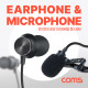 Coms 유선 이어폰(외장 핀마이크 포함), 분리형, 유선, 소형, 미니, 클립형, Stereo 3.5mm AUX, 스테레오 4극, 1.5M,