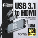 Coms USB 3.1 컨버터 케이블 / Type C to HDMI 2.0 / 4K@60Hz / C 타입 PD 고속충전 / 1.8M