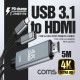 Coms USB 3.1 컨버터 케이블 / Type C to HDMI 2.0 / 4K@60Hz / C 타입 PD 고속충전 / 5M
