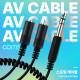 Coms AV 스프링 케이블, 3.5 (F)x2 to 6.5 Stereo 스테레오(M) 30cm~80cm, 오디오 변환, 2분배