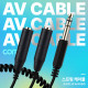 Coms AV 스프링 케이블, 6.5 Stereo 스테레오(M) to 6.5 (F)x2 30cm~80cm, 오디오, 2분배