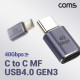Coms USB 4.0 Type C 젠더 GEN3 C타입 to C타입 MF E-Marker 이마커 최대 40Gbps