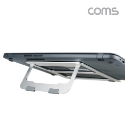 Coms 접이식 알루미늄 노트북 거치대 받침대 스탠드 태블릿 겸용