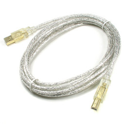 Coms USB 고급형 A-B 케이블 3m 투명 GOLD